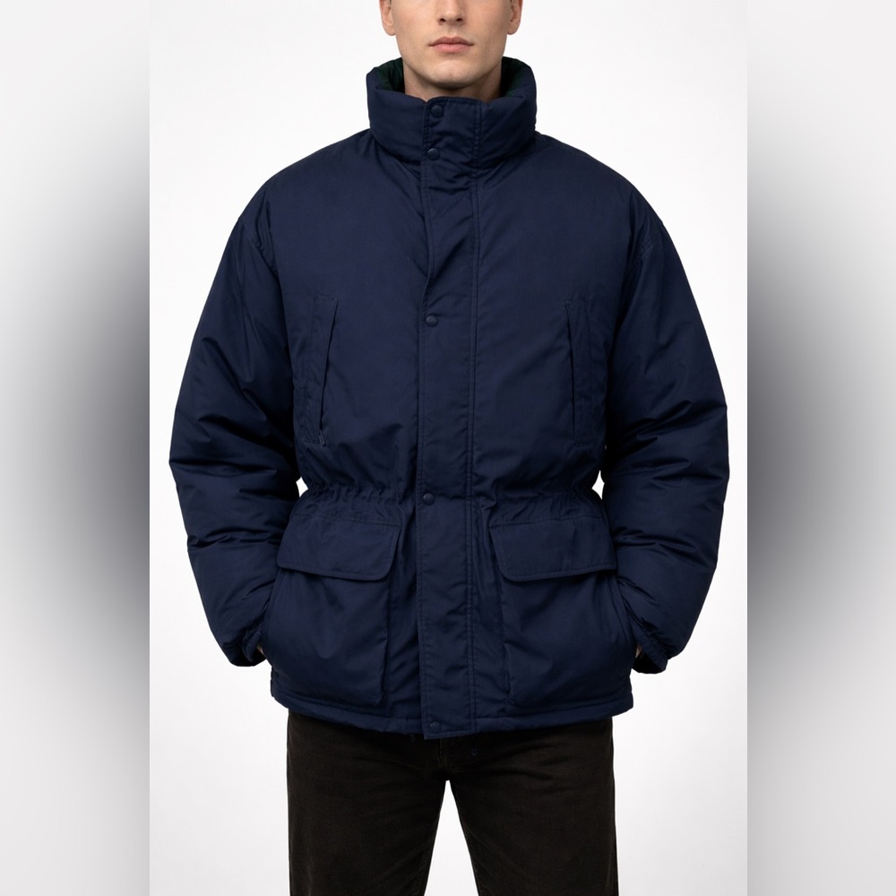 Eddie Bauer Ridge Line Goose Down Puffer Parka Sz XXL Navy Blue Vintage